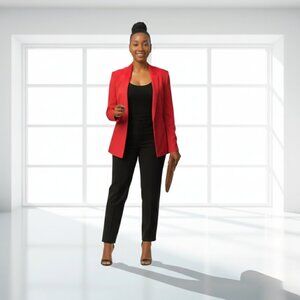 Halston Women’s Open Front Blazer – Size 12 – Fully Lined Textured Jacket